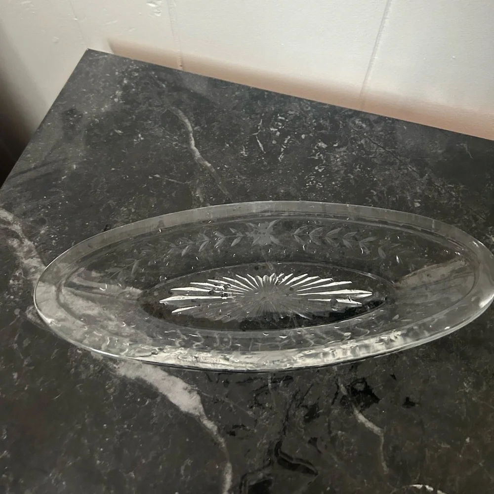 Vintage Crystal Celery Dish